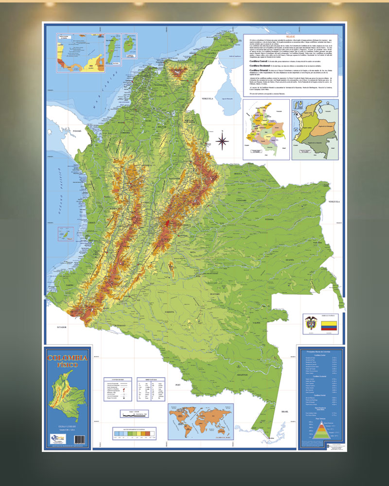 Mapa Colombia Fisico 