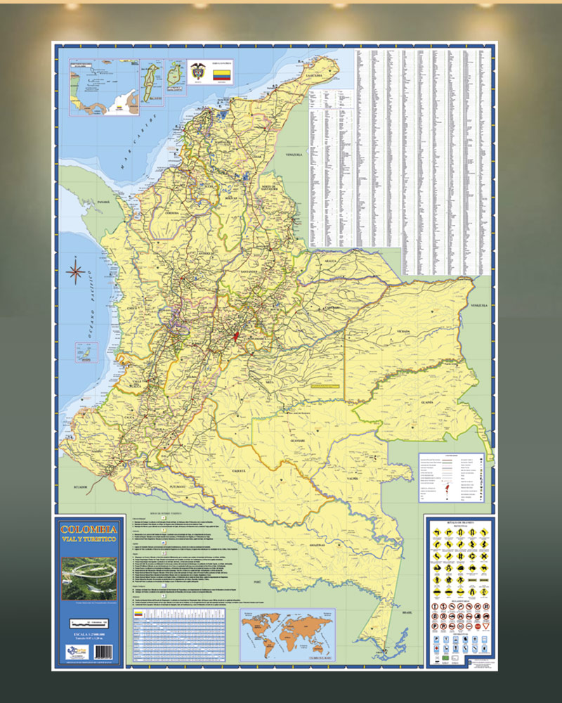 Mapa Colombia Vial y Turístico