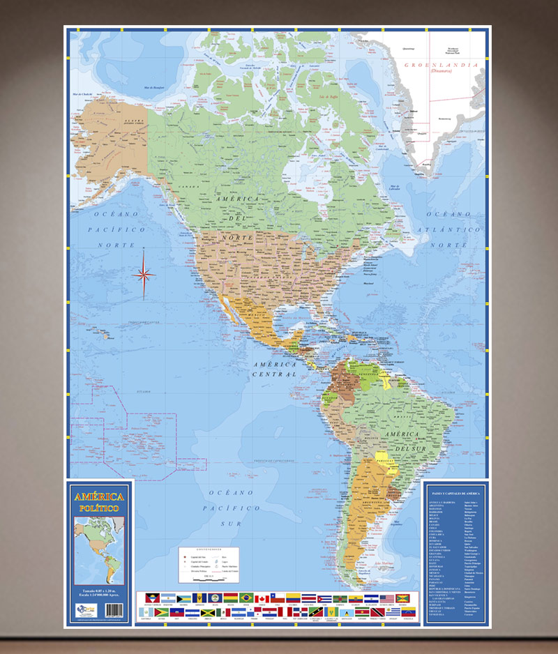 Mapa Político América Gran Formato