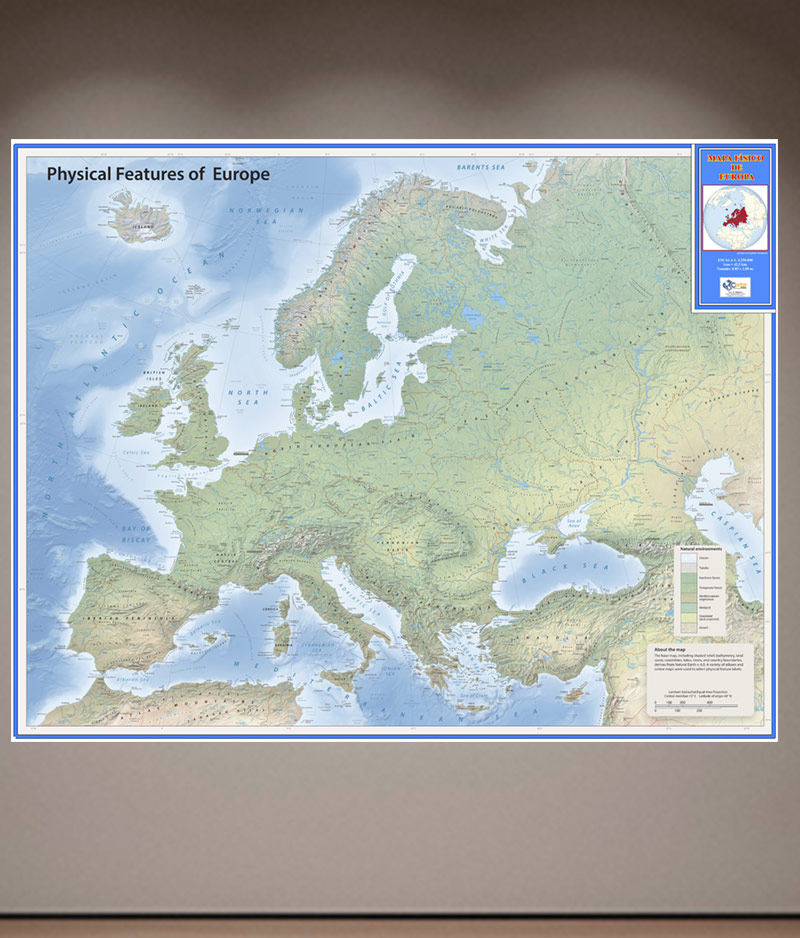 Mapa Europa Físico Mural