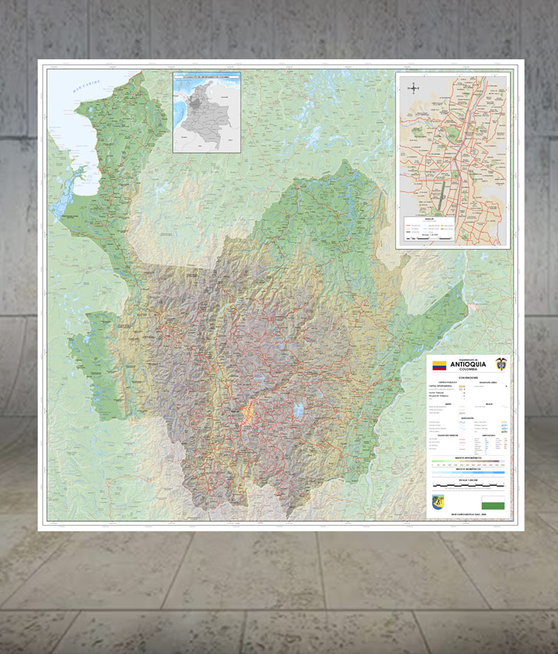Mapa de Antioquia Físico 