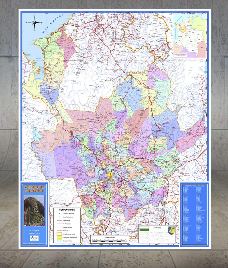 Mapa de Antioquia Político