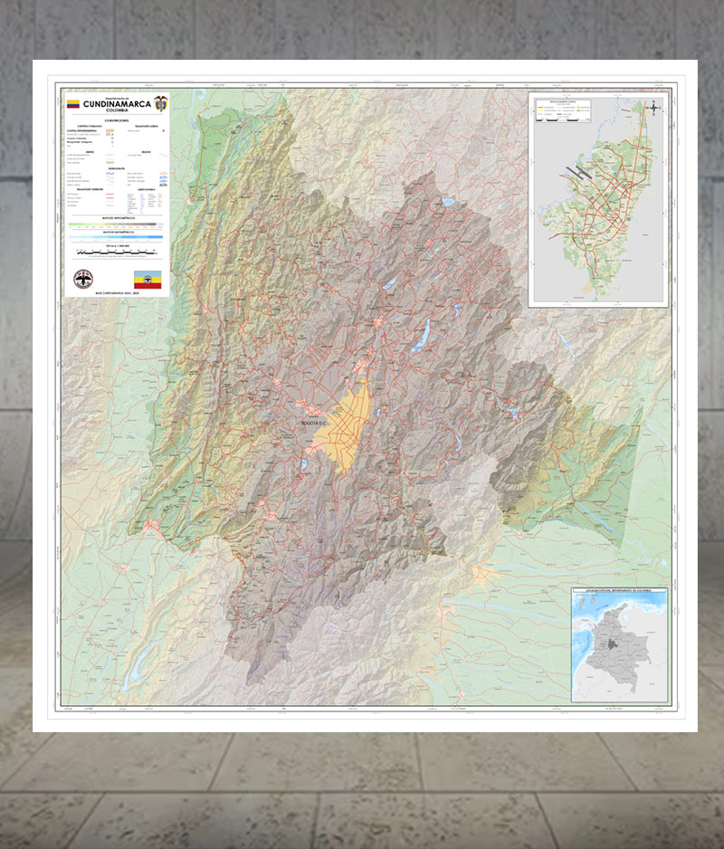Mapa de Cundinamarca Físico
