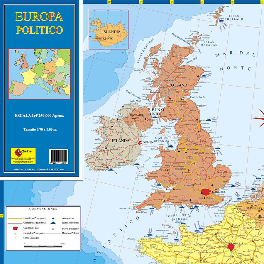 Mapa Politico De Europa Mapas Cartur Mapas Fisicos Politicos De Colombia America
