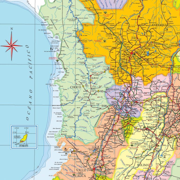 Mapa de División Política y Administrativa de Colombia – Mapas Cartur ...