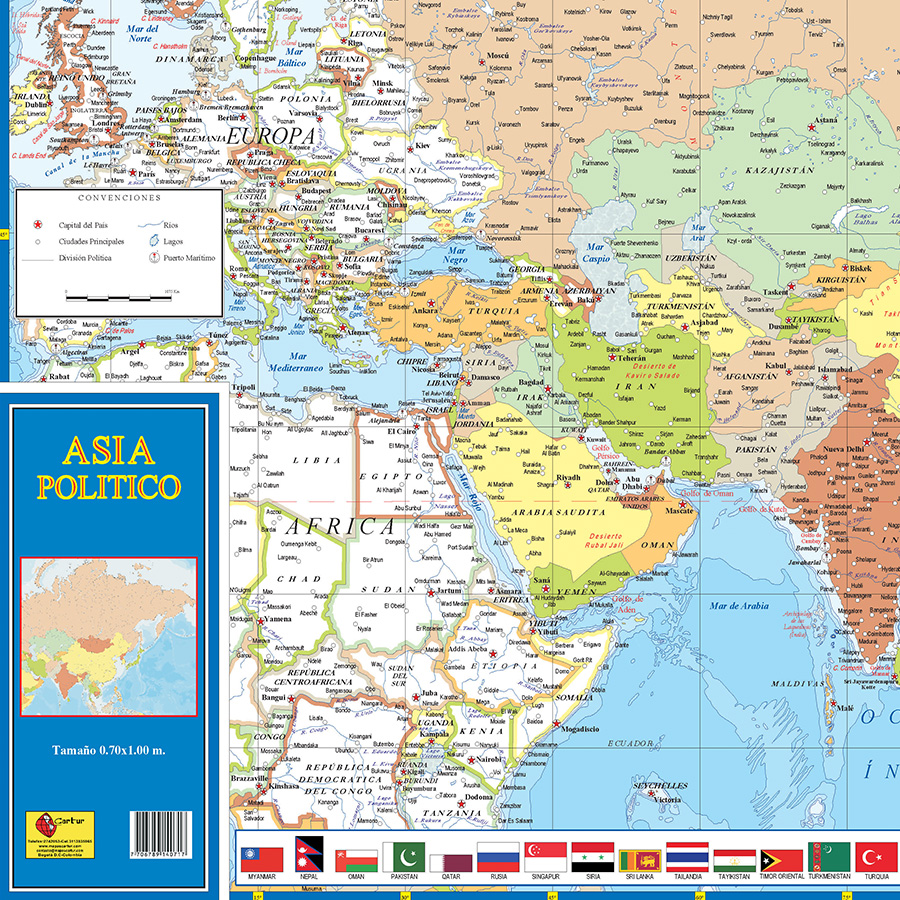 Mapa Politico De Asia Mapas Cartur Mapas Fisicos Politicos De Colombia America